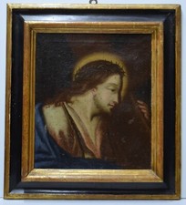 Painting Picture DIPINTO Olio su tela CRISTO IN PASSIONE CON CROCE 1700 +CORNICE