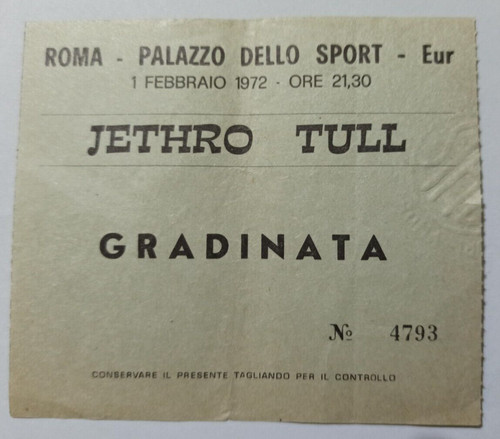 Jethro tull concert - tull, ticket