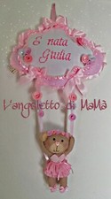 fiocco nascita hand made orsetto, fatto a mano in pannolenci, colore a scelta 