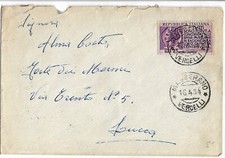 busta  viaggiata nel 1954 e