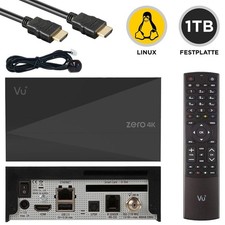 Ricevitore satellitare VU+ Plus Zero 4K DVB-S2X MS Linux HbbTV incl. kit PVR con HDD da 1 TB