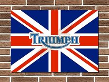 Triumph Union Jack insegna metallo targa da parete insegna garage vintage retrò uomo grotta