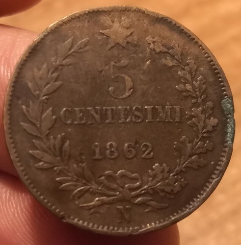 Moneta centesimi 1862 - 5,