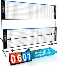 Rete Da Badminton, 420 Cm, Regolabile in 3 Altezze + Tabellone Segnapunti – Anch