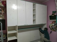 cameretta ponte bianca e verde buono stato 250x270x80 completa di doppia rete