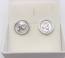 Gemelli camicia argento 925 polsini uomo donna cufflinks gioiello moneta romana