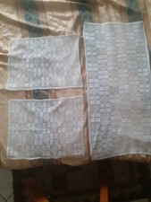 3 Centrini rettangolari lavorati all'uncinetto Vintage anni 70