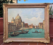 ANTICO DIPINTO AD OLIO - VENZIA - CHIESA DELLA SALUTE - CANAL GRANDE - '900