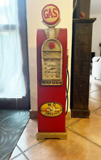 Pompa benzina porta CD - legno- oggetto vintage-colore rosso