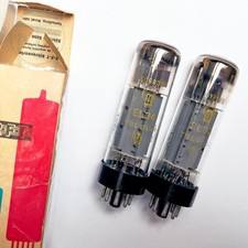 2x RFT EL34 6CA7, base corta, O Getter, parte superiore fossettata, codici 1966, abbinati/100%+!