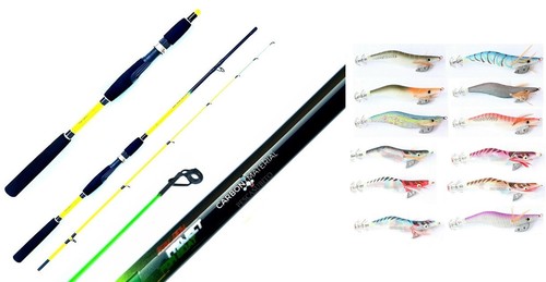 Kit pesca seppia - canna, eging