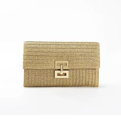 Pochette donna tessuto paglia