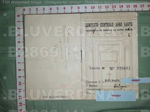 B2869 tessera libretto 1950 - tessera,