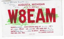Scheda radio QSL 1951 Augusta