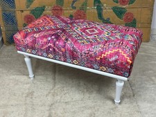 Panca ottomana rustica fatta a mano stile boemo vintage legno massello