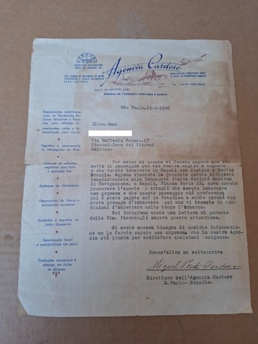 Documento emigrazione cava dei - emigrazione,