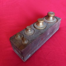 RARE ANTIQUE SET OF FIVE BRASS