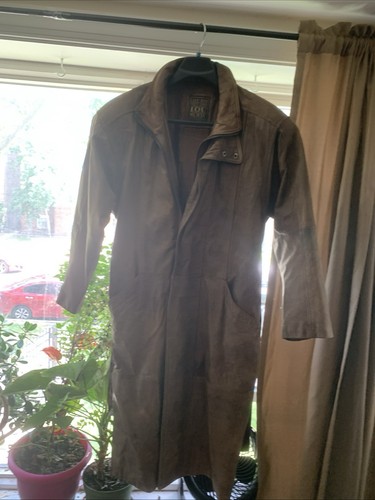 Cappotto lungo pelle marrone