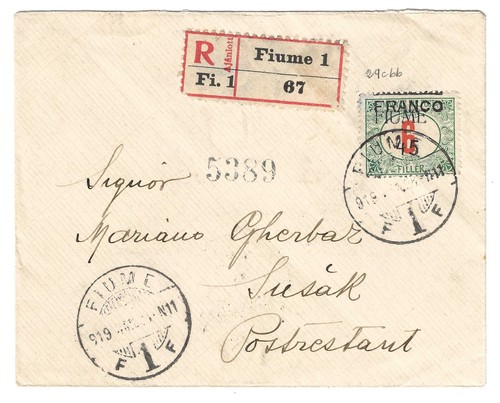 1919 fiume busta per - per, susak