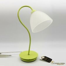 Lampada da tavolo retrò vintage verde comodino scrivania italiana paralume vetro collo d'oca