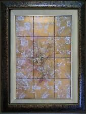 Grande pannello piastrelle ceramica dipinta mano fiori oro ideale arredo bagno