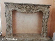 Camino in travertino noce con