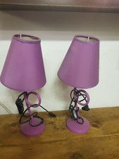 COPPIA DI LAMPADE LUMETTO ABAT JOUR TAVOLO COMODINO 
