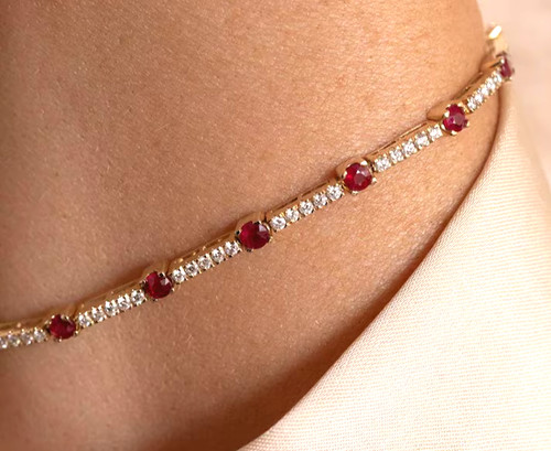 Bracciale tennis donna rubini