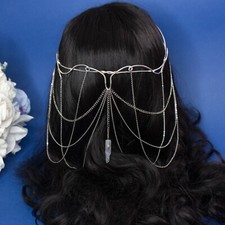 Taliesin elfic wedding tiara, Corona regina elfica in filo metallico e catene ar