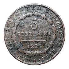 [NC] CARLO FELICE - SAVOIA - 5 CENTESIMI 1826 TORINO (nc722c)