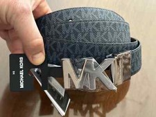 MICHAEL KORS CINTURA PELLE REVERSE BICOLORE BLU NERO LIST. 125€ SOTTOCOSTO