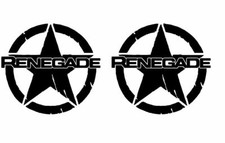Coppia adesivi stella militare Jeep RENEGADE 4X4 auto us army offroad off road