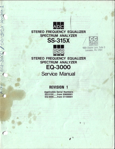 Adc 315x bsr eq 3000 - adc, eq-3000