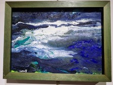 Misto Olio E Sabbia Su Tela in