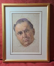 Quadro Antico. Olio su tela applicata a passepartout; cornice 25x31; tela 15x21