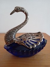 Cigno corpo vetro blu - in,