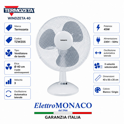Ventilatore tavolo 40cm - tavolo,