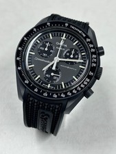 Omega Swatch Speedmaster Moonwatch Mercury 42 mm 13 mm cinturino gomma scatola documenti