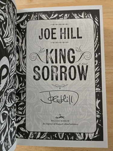 King sorrow joe hill signed - by,