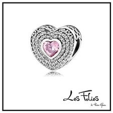Charm Cuore Rosa Strass in