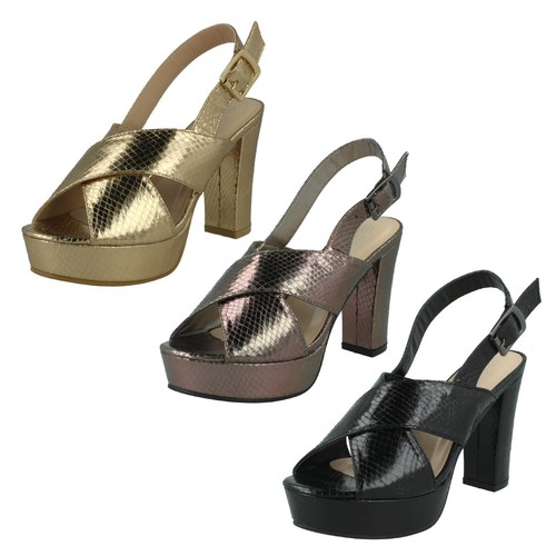 Sandali zeppa con tacco alto - tacco,