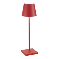 ZAFFERANO Poldina PRO Lampada da Tavolo 38cm LED Ricaricabile Senza Fili Rosso A