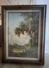 Quadro antico olio tela - quadro, di