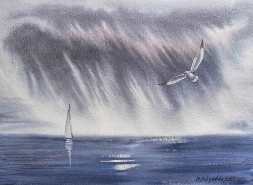 Lonely fisherman boat - lonely, bird