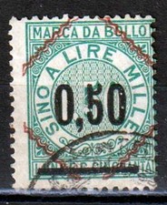 ITALIA REGNO 1871  Marca da Bollo per Cambiale Usata 50 Cent.  su 1,50 Lire