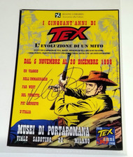 AUTOGRAFO SERGIO BONELLI TEX RARO CARTOLINA MILANO EVENTO FUMETTO 50 ANNI DI TEX