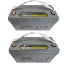 2 BATTERIA 120A PER CAMPER BAITA KIT FOTOVOLATAICO 12V ACCUMULO