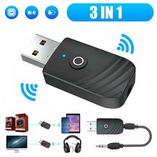 Adattatore Trasmettitore Ricevitore Audio 3 in 1 Wireless USB Bluetooth 5.0 per PC Auto
