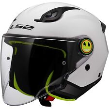 CASCO MOTO JET LS2 OF622 FUNNY II SOLID WHITE JUNIOR BAMBINO TG L 55-56 CM
