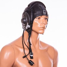 Elmetto pilota caccia pelle originale vintage SHL-78 USSR air force mig taglia 58